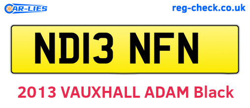 ND13NFN are the vehicle registration plates.