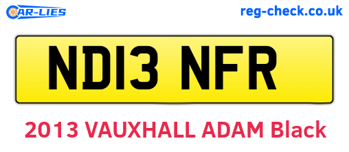 ND13NFR are the vehicle registration plates.