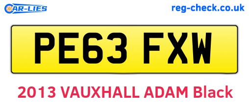 PE63FXW are the vehicle registration plates.