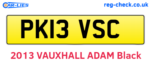 PK13VSC are the vehicle registration plates.