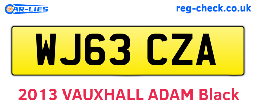 WJ63CZA are the vehicle registration plates.