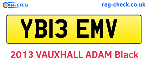 YB13EMV are the vehicle registration plates.