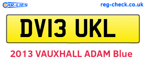 DV13UKL are the vehicle registration plates.