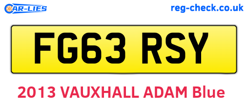 FG63RSY are the vehicle registration plates.