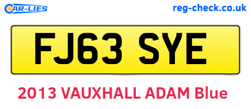 FJ63SYE are the vehicle registration plates.