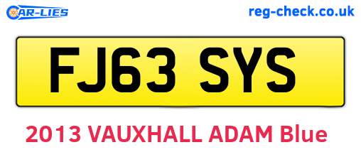 FJ63SYS are the vehicle registration plates.