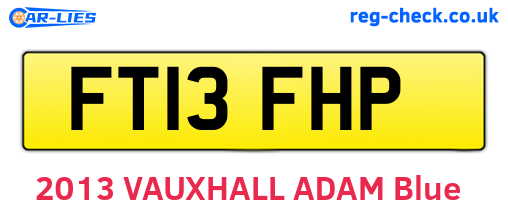 FT13FHP are the vehicle registration plates.