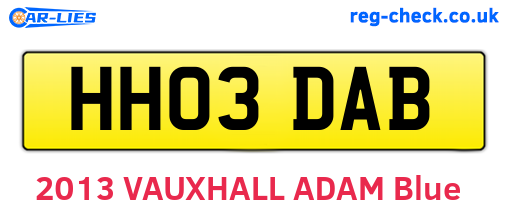 HH03DAB are the vehicle registration plates.