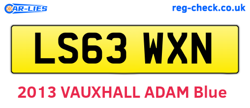 LS63WXN are the vehicle registration plates.