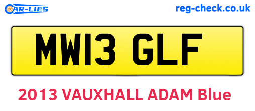 MW13GLF are the vehicle registration plates.