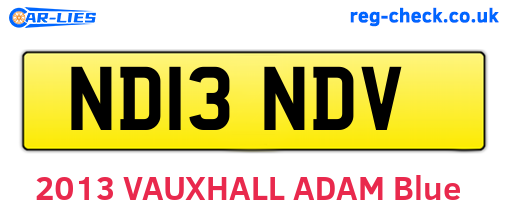 ND13NDV are the vehicle registration plates.