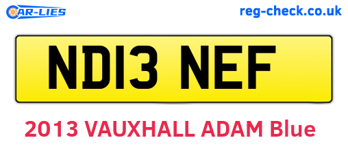 ND13NEF are the vehicle registration plates.
