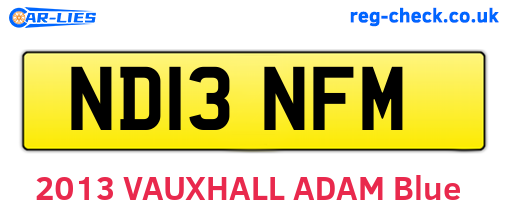 ND13NFM are the vehicle registration plates.
