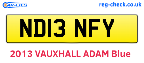 ND13NFY are the vehicle registration plates.