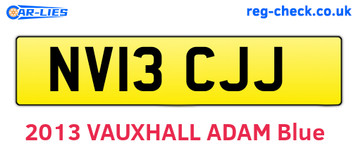 NV13CJJ are the vehicle registration plates.