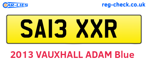 SA13XXR are the vehicle registration plates.