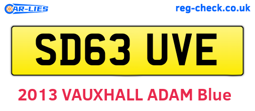 SD63UVE are the vehicle registration plates.