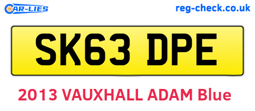 SK63DPE are the vehicle registration plates.