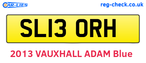 SL13ORH are the vehicle registration plates.