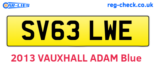 SV63LWE are the vehicle registration plates.