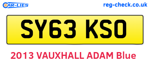 SY63KSO are the vehicle registration plates.