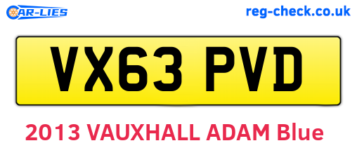 VX63PVD are the vehicle registration plates.