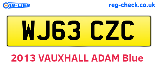 WJ63CZC are the vehicle registration plates.