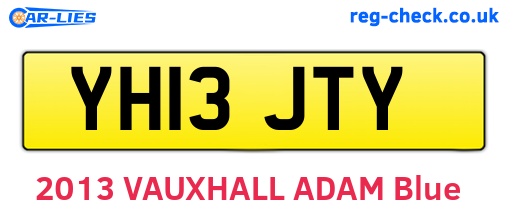 YH13JTY are the vehicle registration plates.