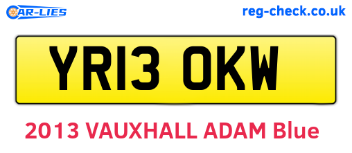 YR13OKW are the vehicle registration plates.