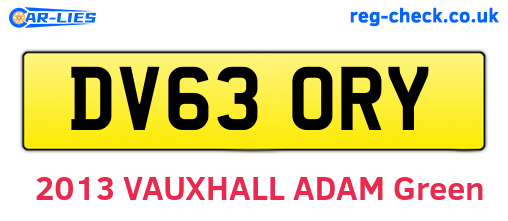 DV63ORY are the vehicle registration plates.