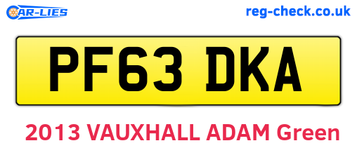 PF63DKA are the vehicle registration plates.