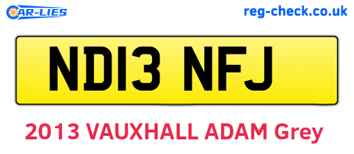 ND13NFJ are the vehicle registration plates.