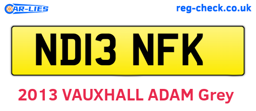 ND13NFK are the vehicle registration plates.