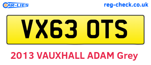VX63OTS are the vehicle registration plates.
