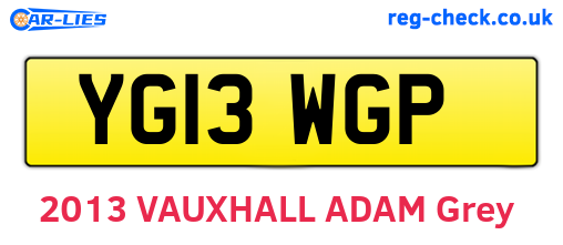 YG13WGP are the vehicle registration plates.