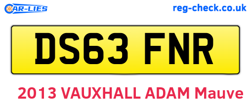 DS63FNR are the vehicle registration plates.