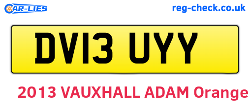 DV13UYY are the vehicle registration plates.