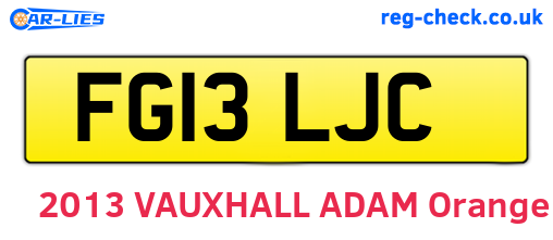 FG13LJC are the vehicle registration plates.