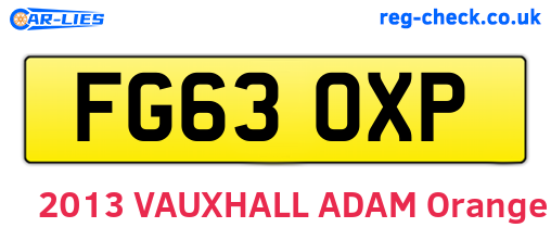 FG63OXP are the vehicle registration plates.