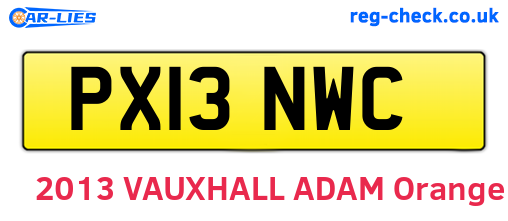 PX13NWC are the vehicle registration plates.