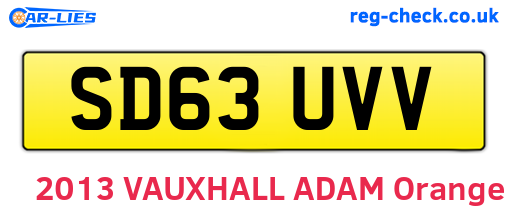 SD63UVV are the vehicle registration plates.