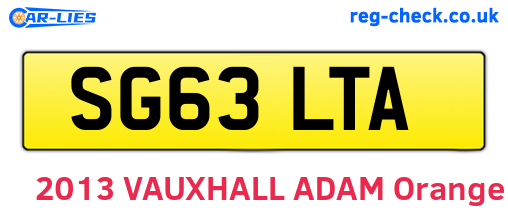 SG63LTA are the vehicle registration plates.