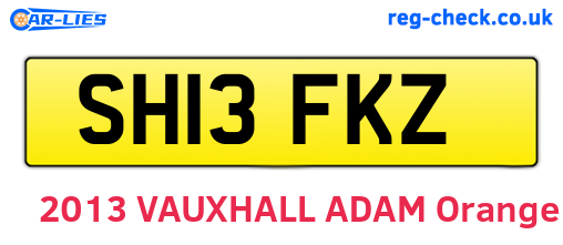 SH13FKZ are the vehicle registration plates.
