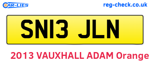 SN13JLN are the vehicle registration plates.