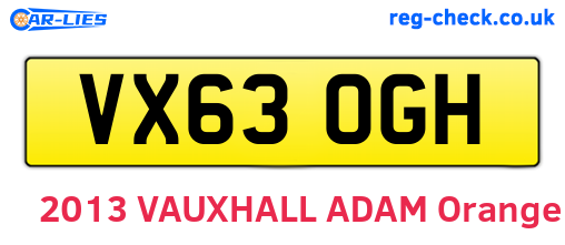 VX63OGH are the vehicle registration plates.