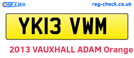 YK13VWM are the vehicle registration plates.