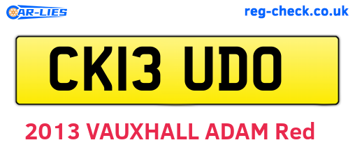 CK13UDO are the vehicle registration plates.