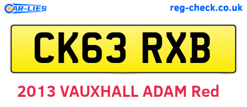 CK63RXB are the vehicle registration plates.