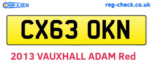 CX63OKN are the vehicle registration plates.
