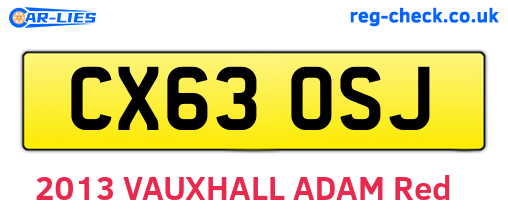 CX63OSJ are the vehicle registration plates.